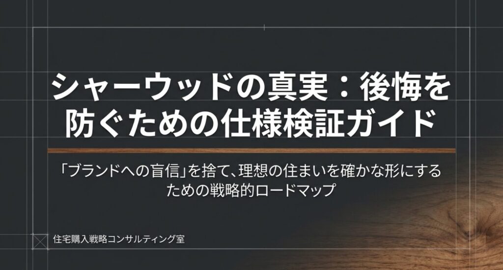 画像タイトル: 後悔を防ぐための仕様検証ガイド
代替テキスト: 理想の住まいを確かな形にするための戦略的ロードマップを示す表紙スライド