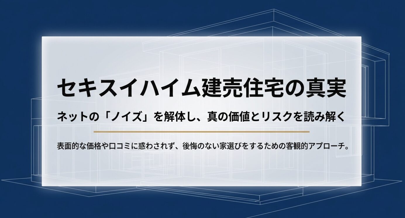 画像タイトル: 建売住宅の真実と客観的アプローチ 代替テキスト: 表面的な価格や口コミに惑わされず後悔のない家選びをするためのアプローチ